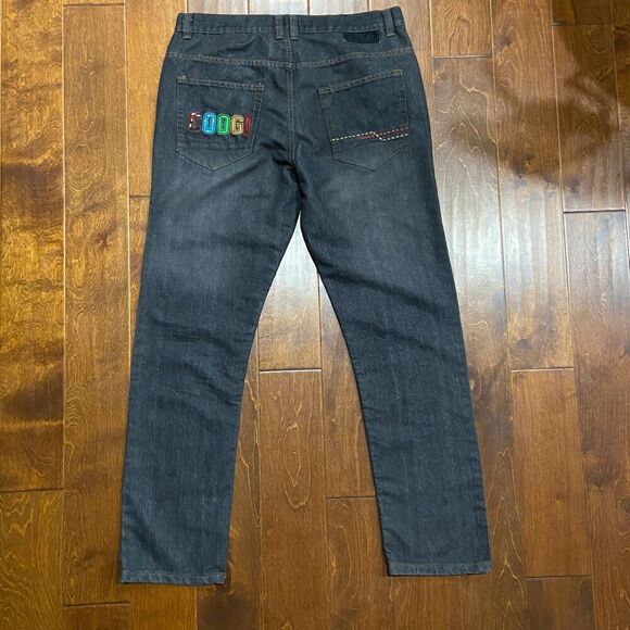 Coogi Australia Vintage Y2K Embroidered Black Denim Jeans Men's Size  38 x 34 - Picture 4 of 10